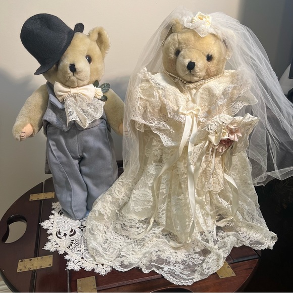 Toys Bride And Groom Teddy Bears W Stands Poshmark
